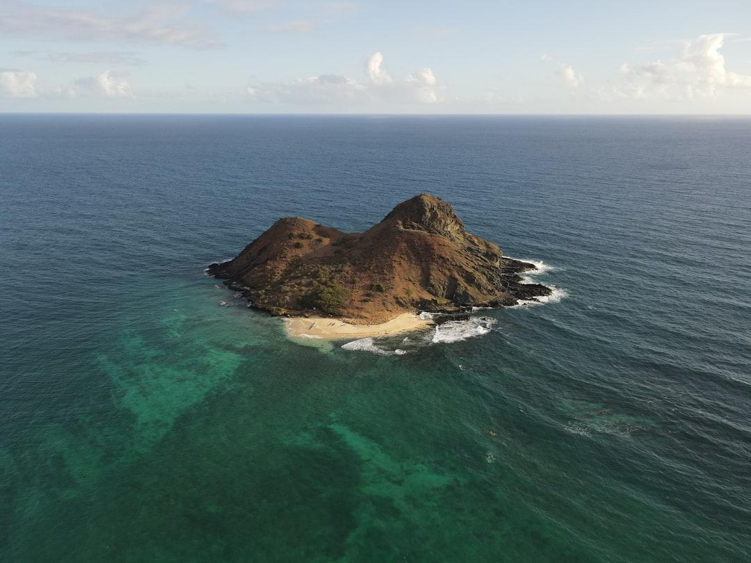 a small island in the middle of the ocean